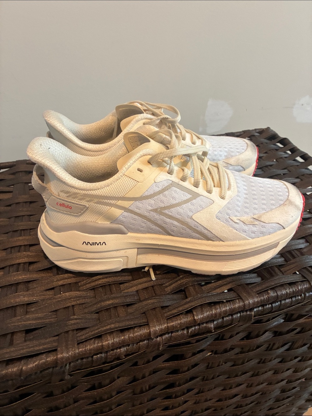 Diadora White ANIMA Women's Running Sneakers with Subtle Pink Accent